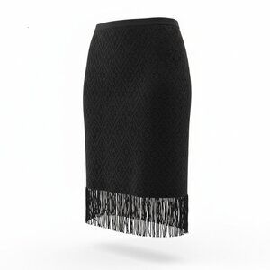 W by Worth Black Fringed Skirt